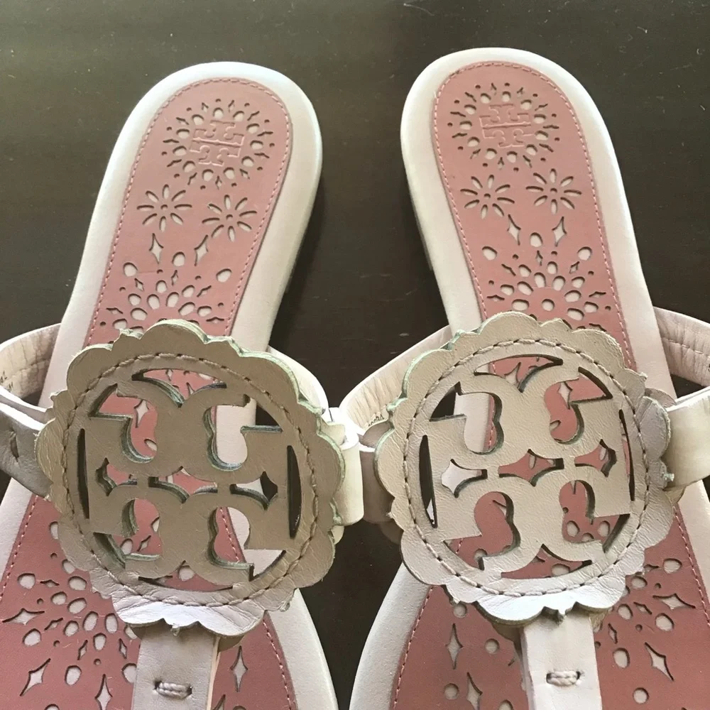 Tory Burch Miller sandals pink 2 tone Sz 7.5